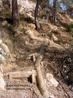 Equipamiento en el descenso al barranco de Tres Termes
